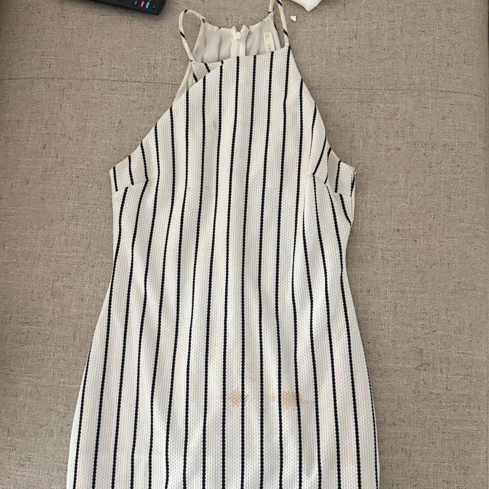 Lush- Striped White and Black dress